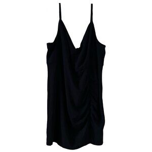 Emerald Sundae Black Plunge Mini Dress